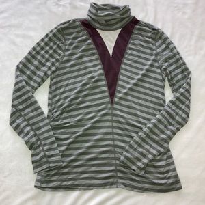 Lululemon striped cotton turtleneck long sleeve 10